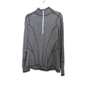 Zella Navy and White Striped 1/4zip Top sz XL